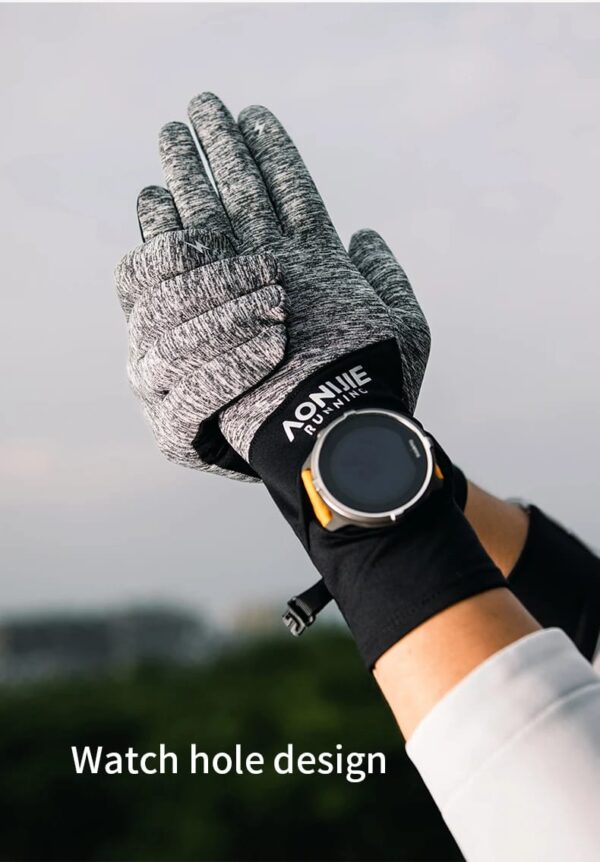 AONIJIE-Guantes para trail running con orificio para el reloj - Imagen 4