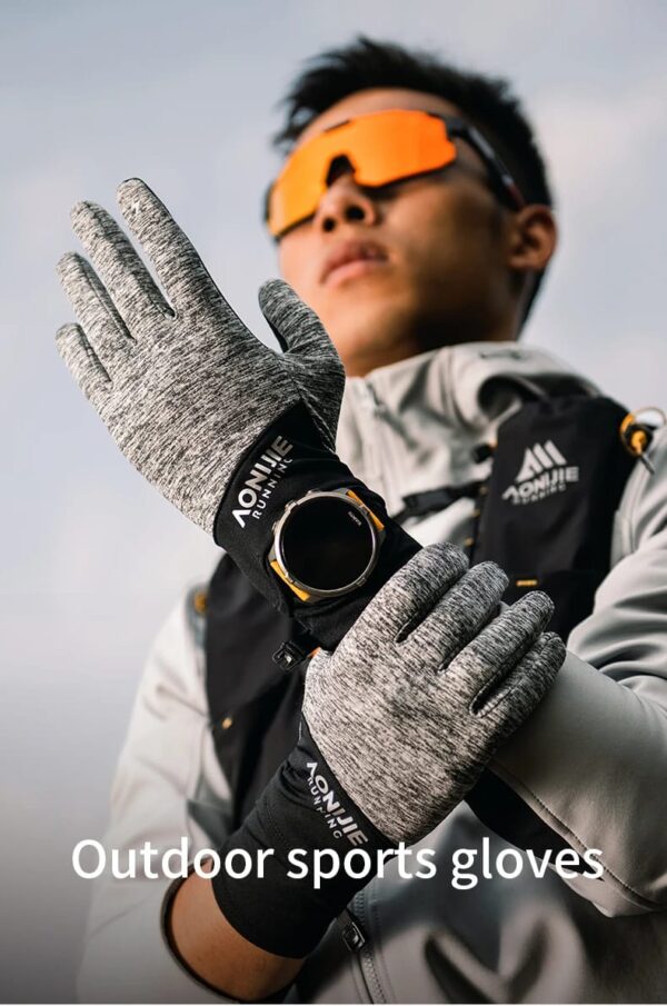AONIJIE-Guantes para trail running con orificio para el reloj
