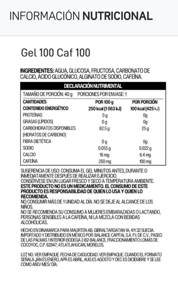 Maurten-Gel 100 con 100mg de cafeina - Imagen 4